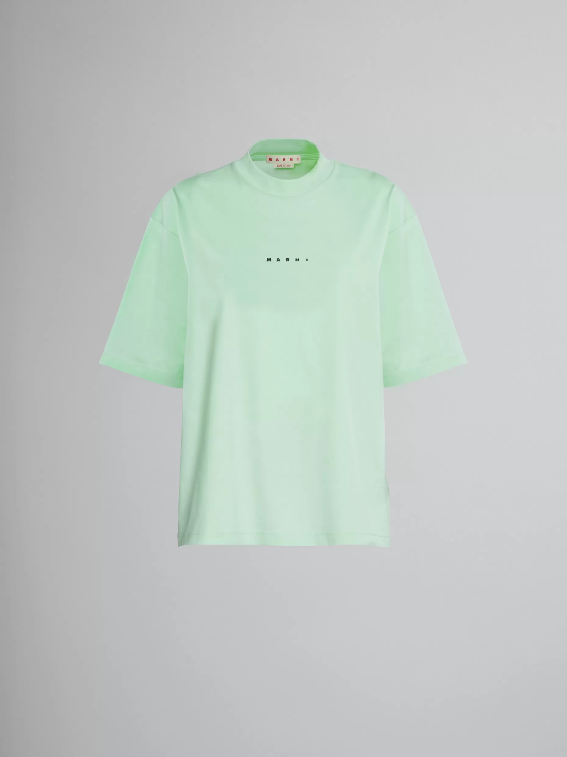 Women Marni T-Shirt In Green Bio Cotton With Logo