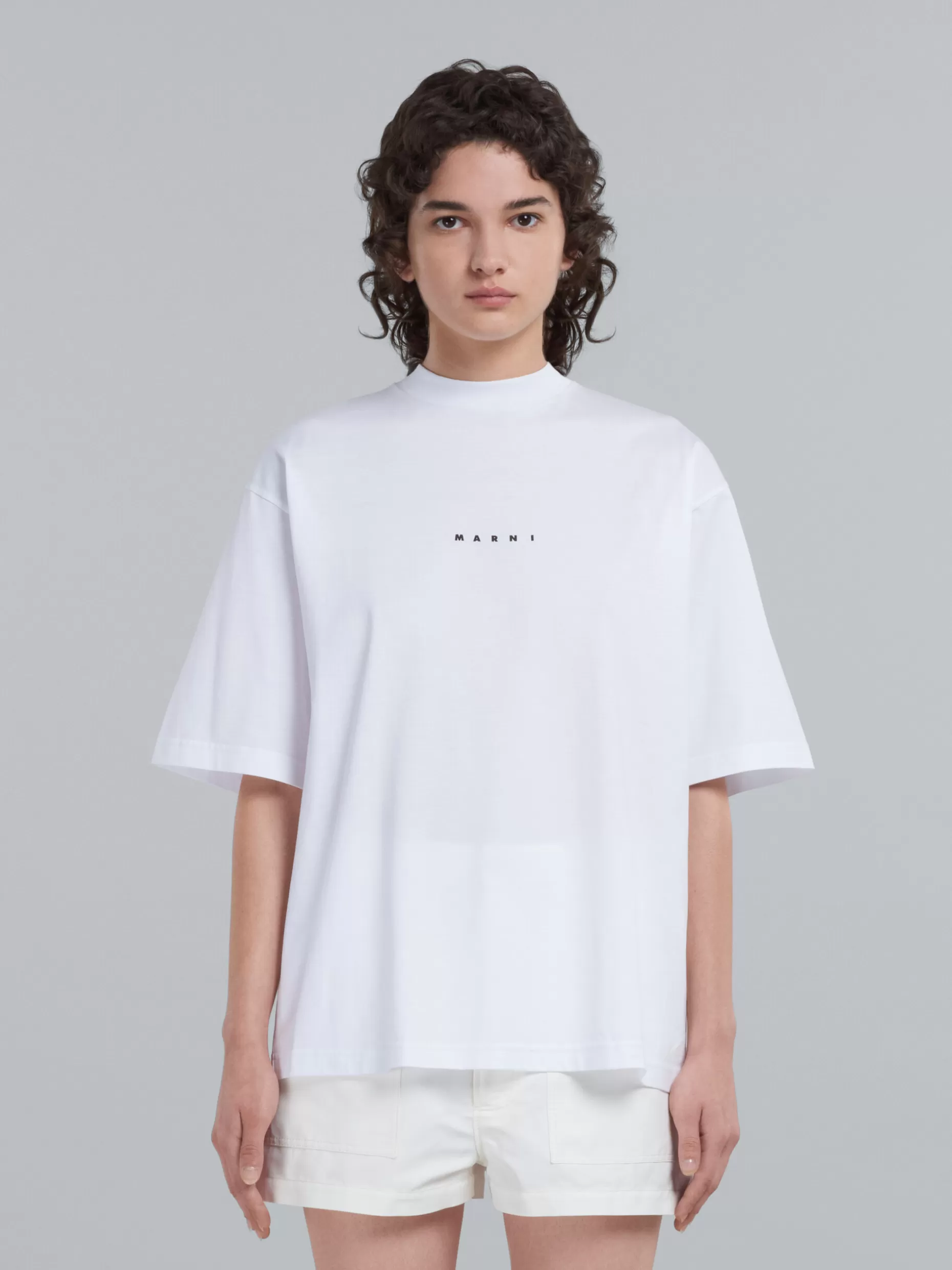 Women Marni T-Shirt In White Bio Cotton With Logo