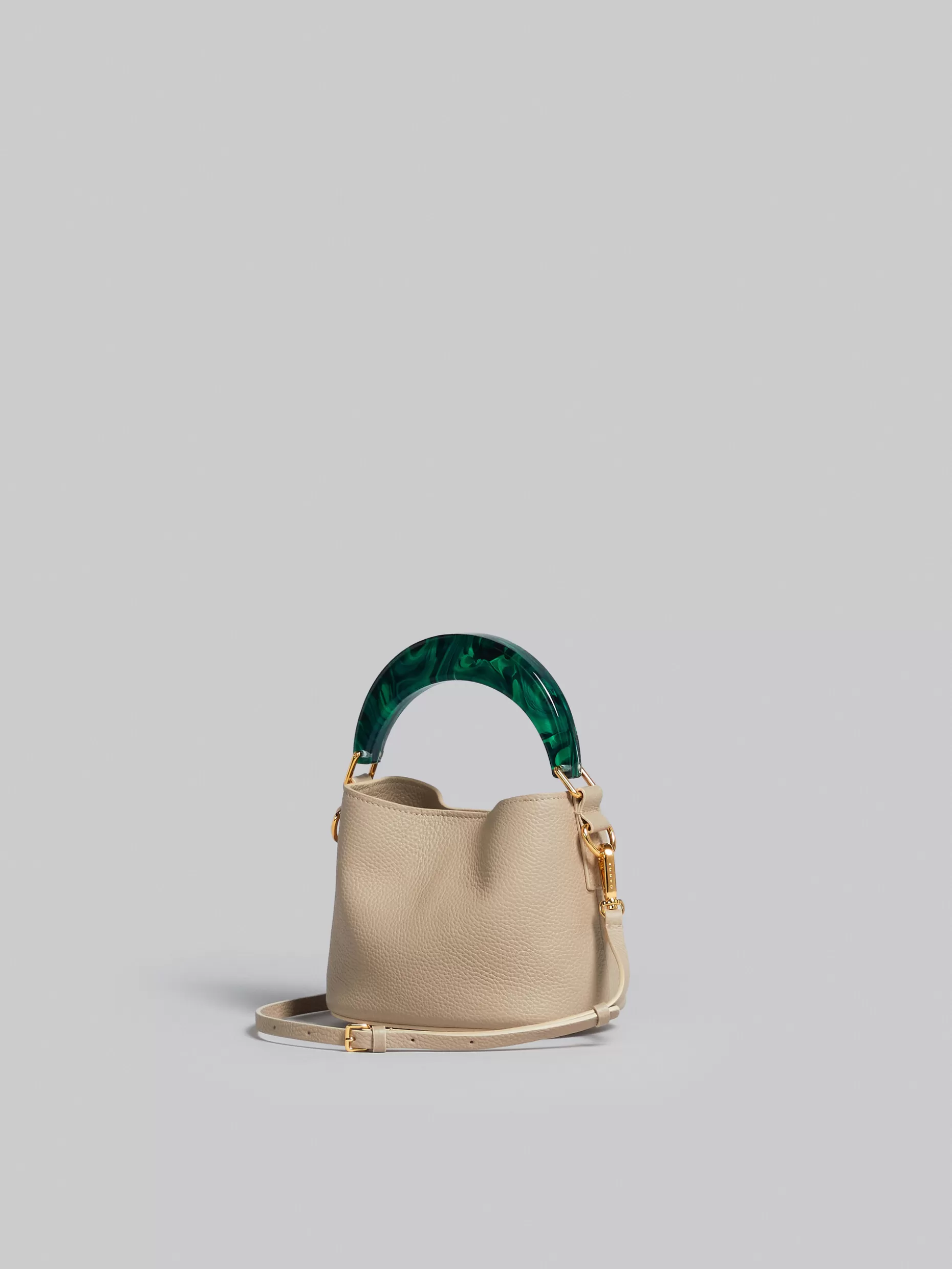 Women Marni Venice Mini Bucket Bag In Beige Leather