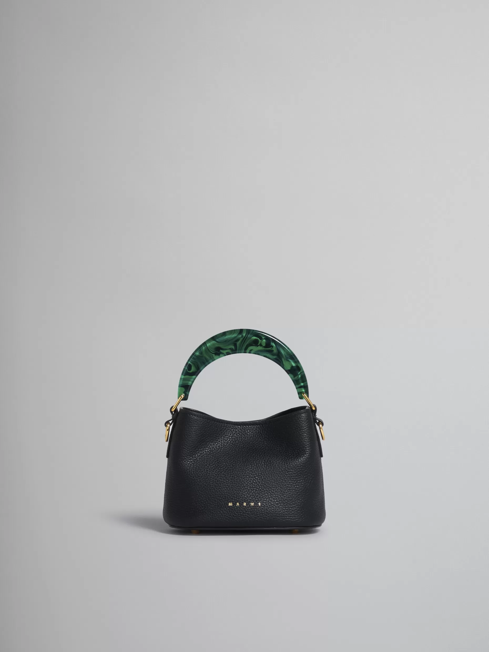 Women Marni Venice Mini Bucket Bag In Black Leather