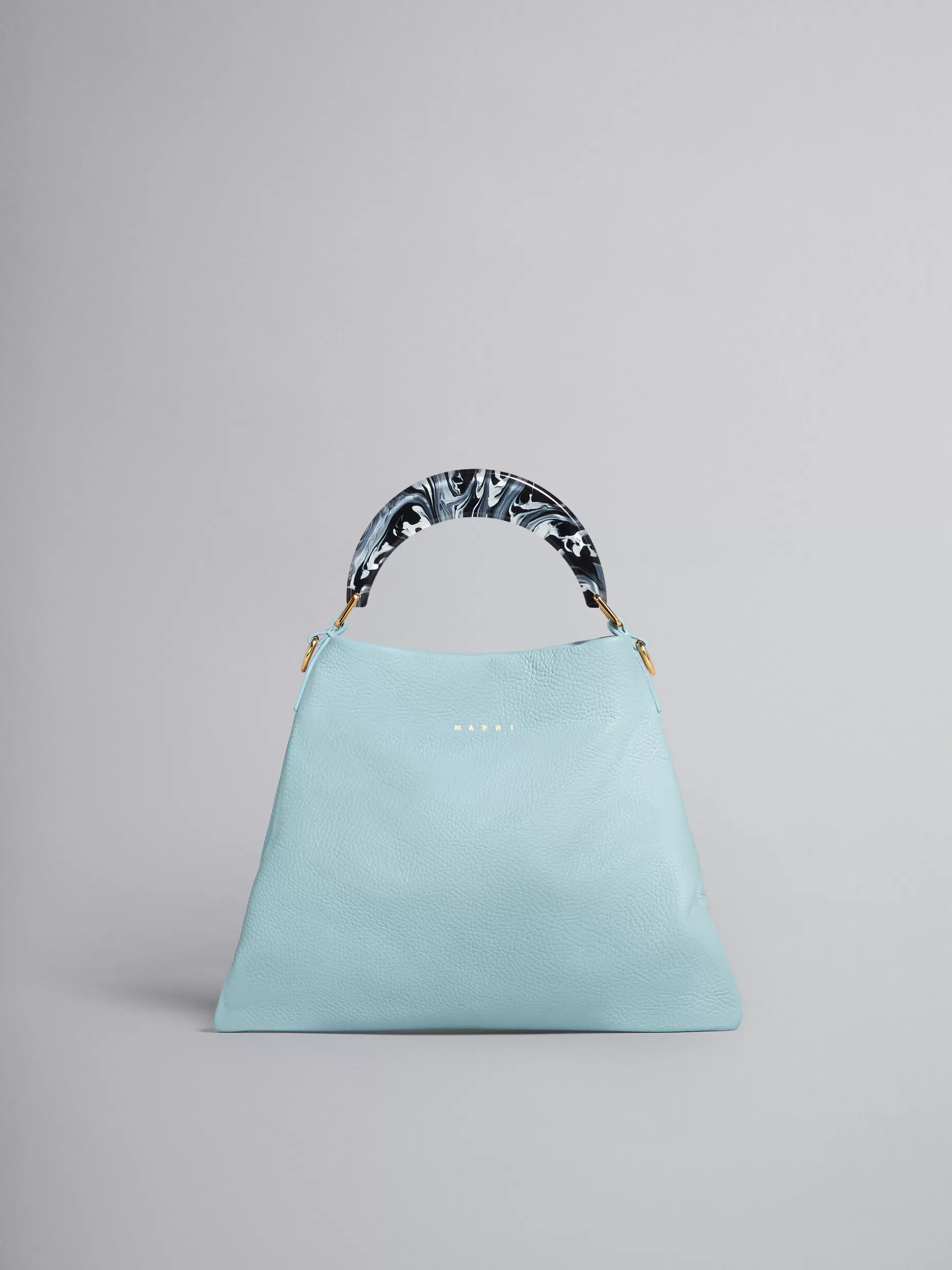 Women Marni Venice Small Bag In Light Blue Leather