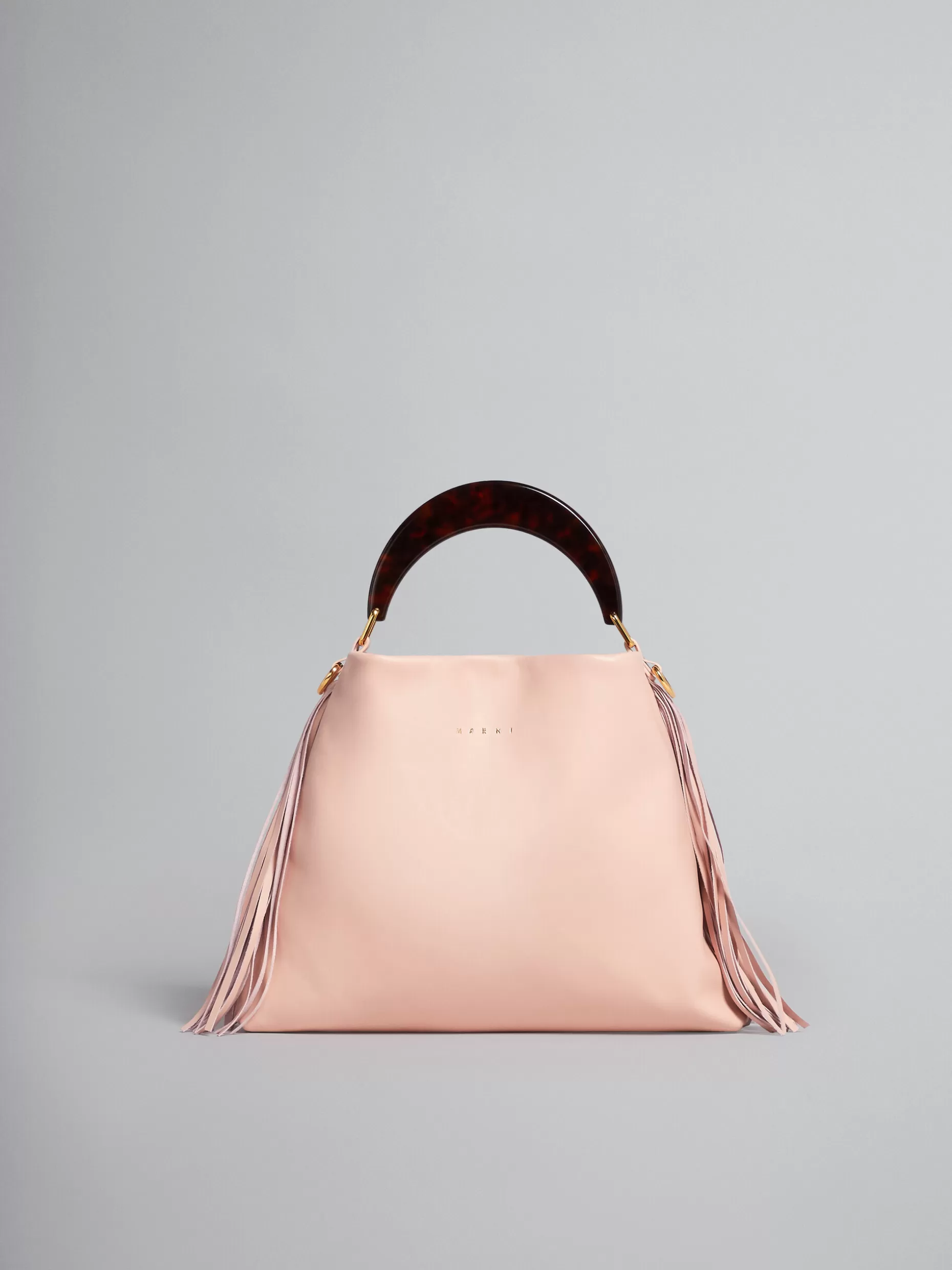 Women Marni Venice Small Bag In Pink Leather With Fringes