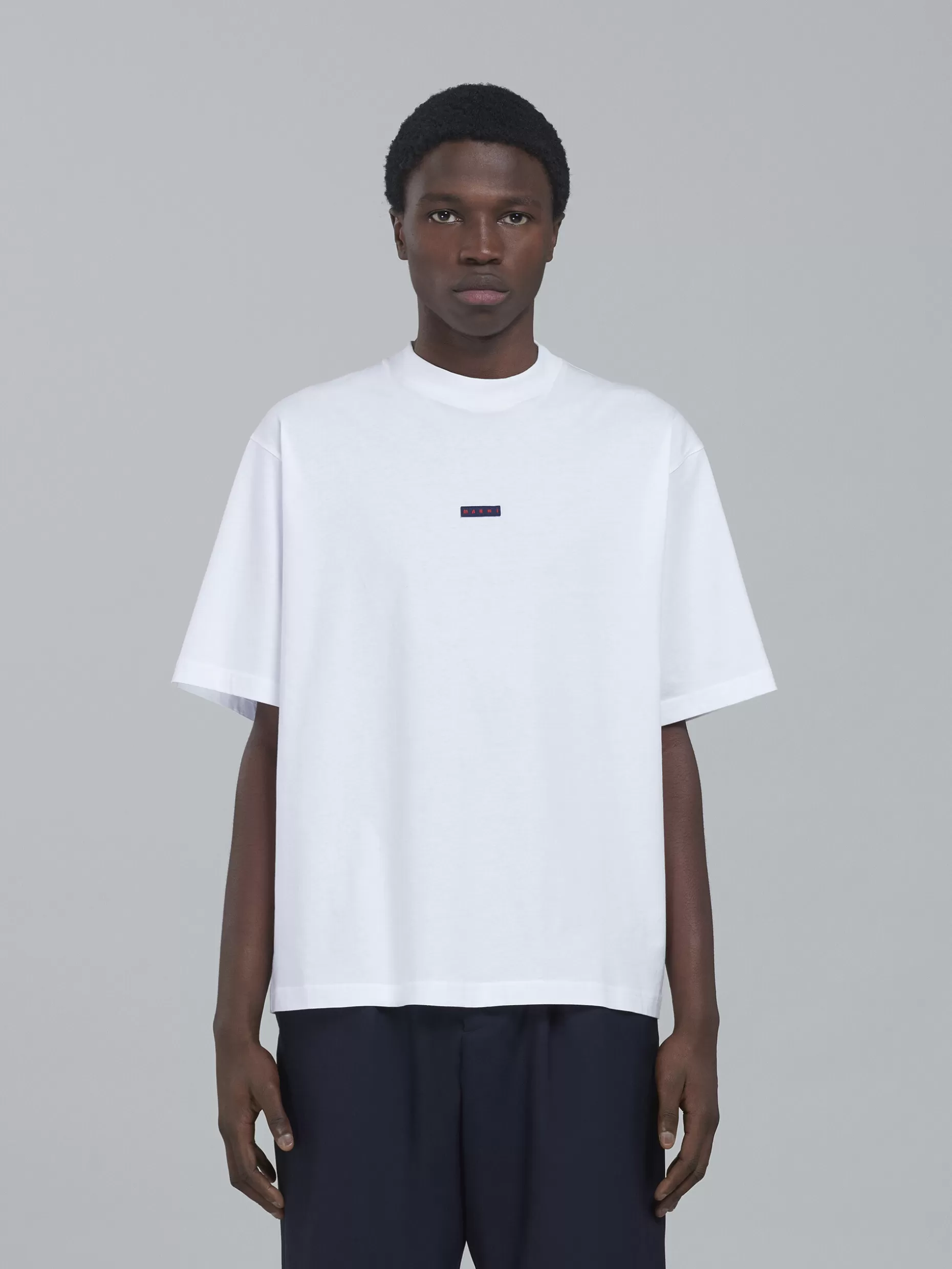 Men Marni White Bio Cotton Jersey T-Shirt