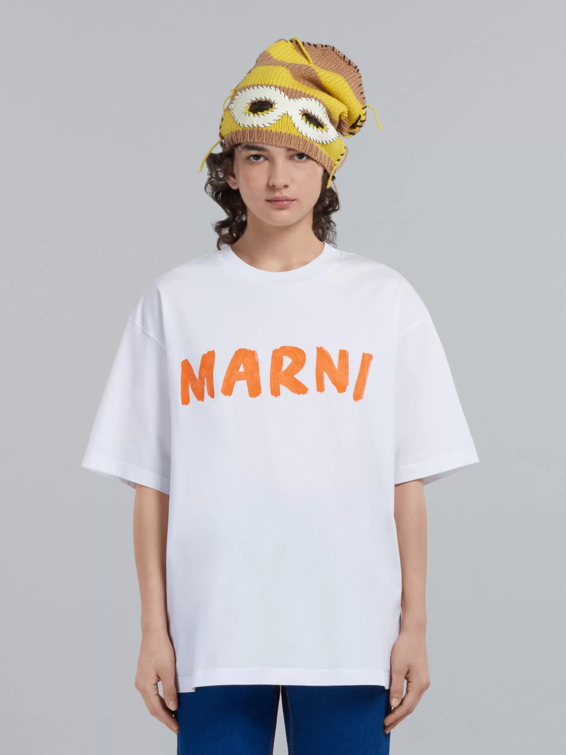 Women Marni White Bio Cotton T-Shirt With Logo