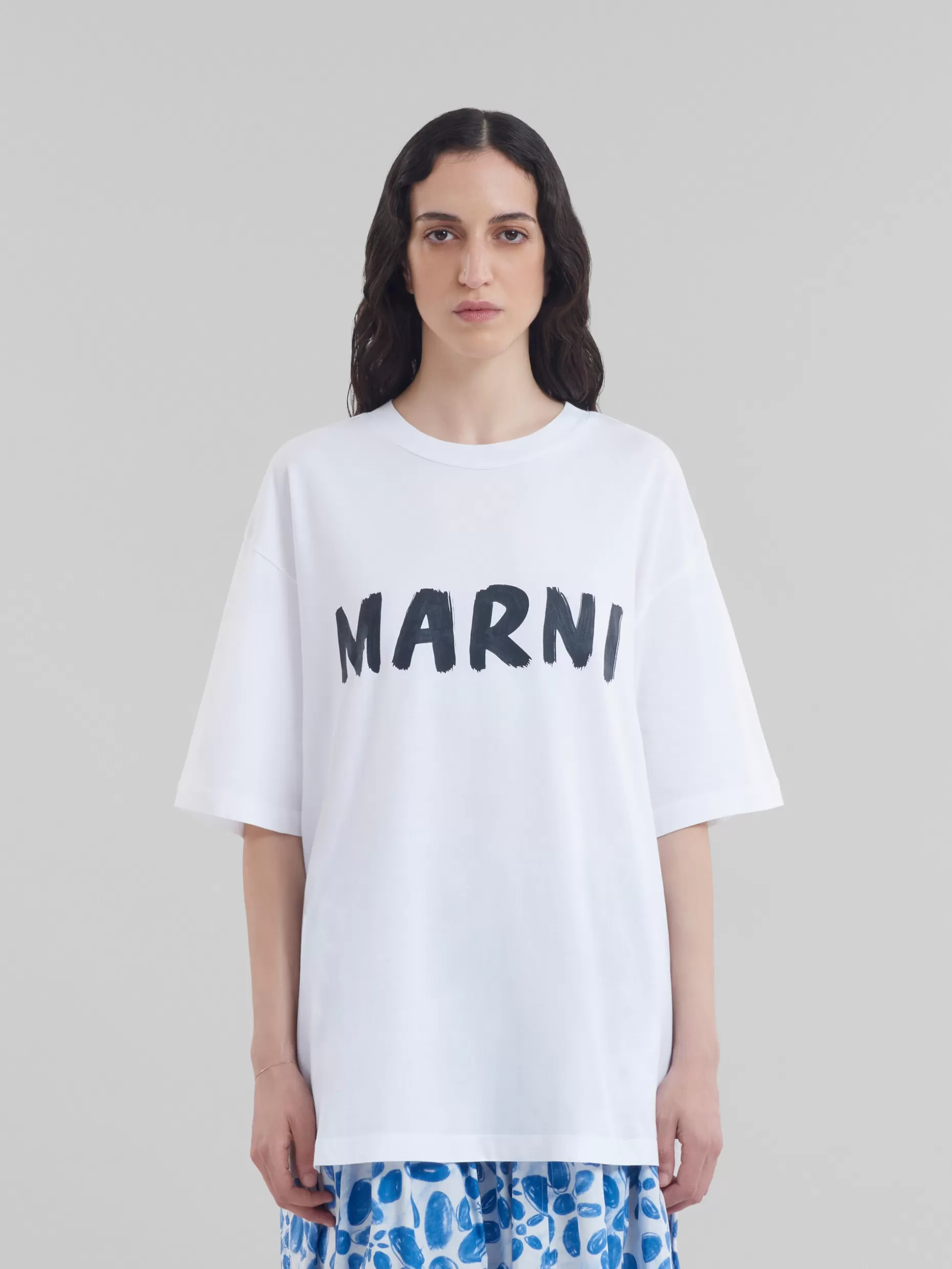 Women Marni White Bio Cotton T-Shirt With Logo