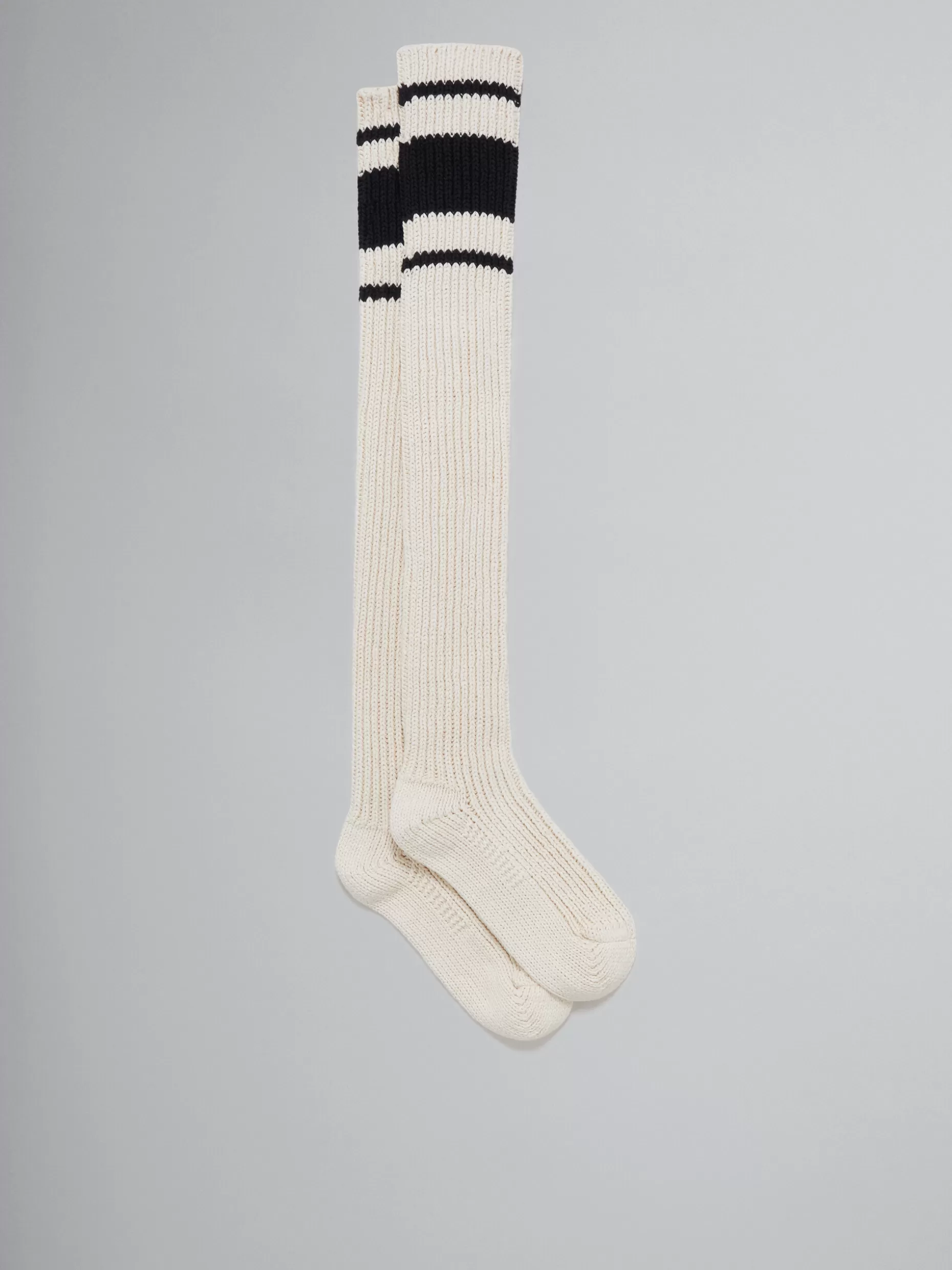 Women Marni White Cotton Knee-Length Socks