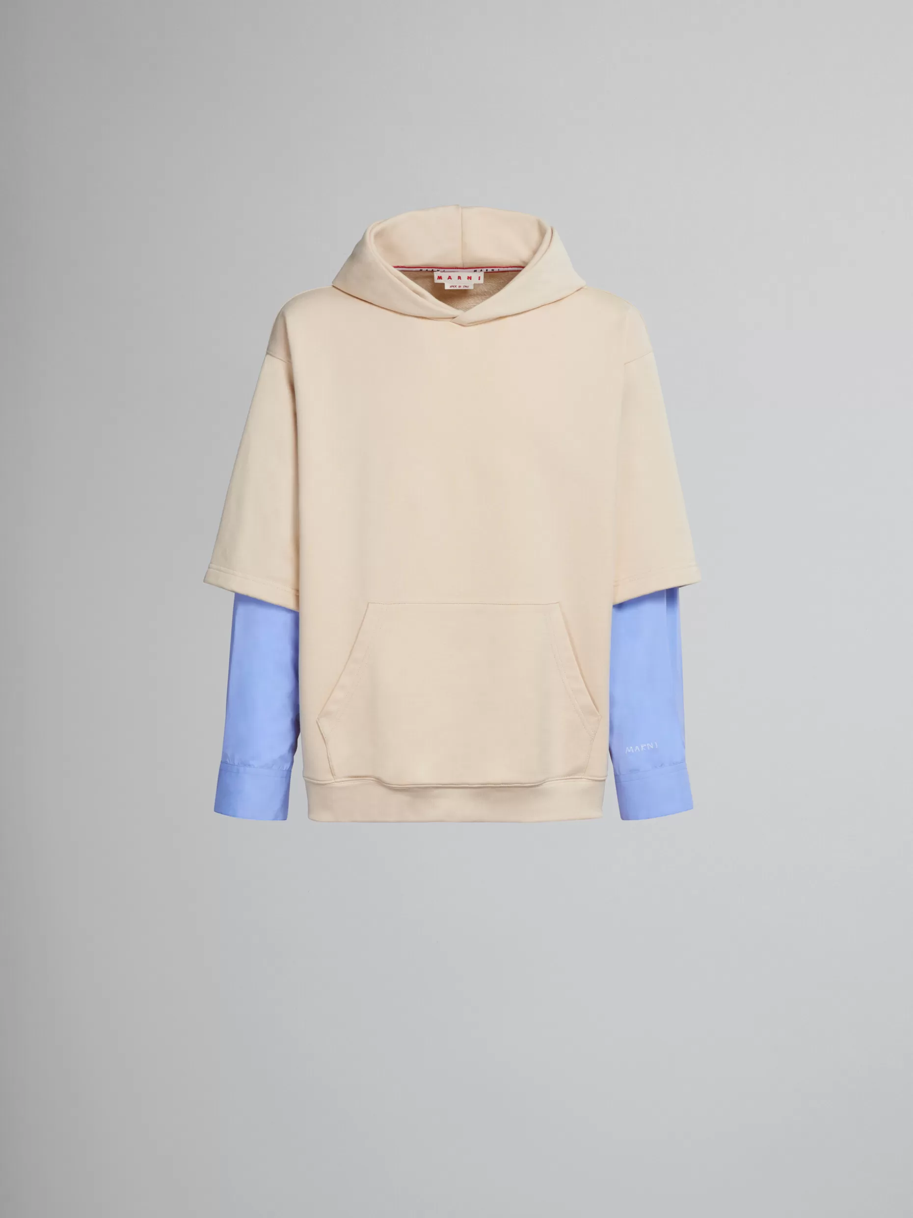 Men Marni White Cotton Sweatshirt With Contrasting Sleeves