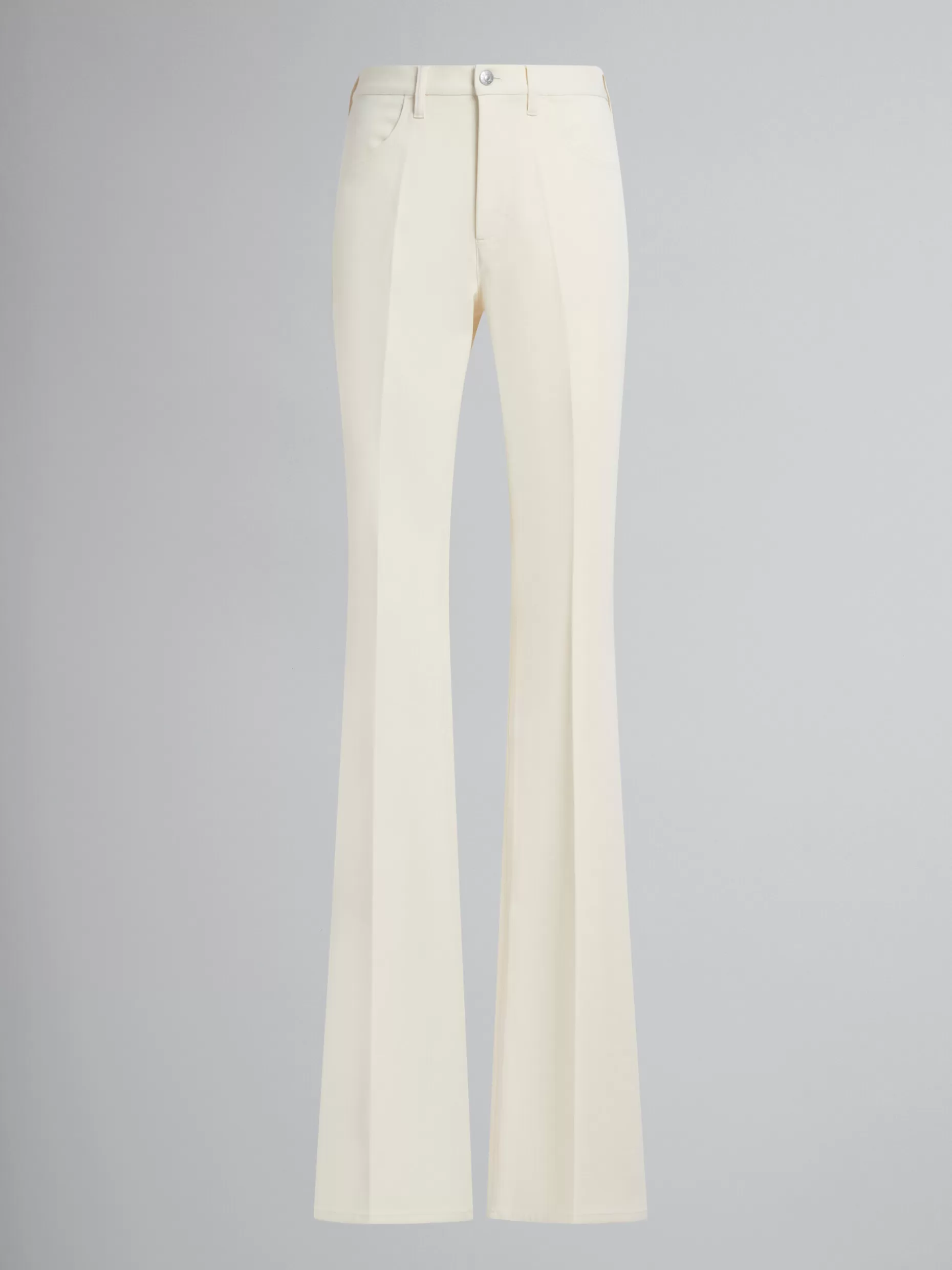 Women Marni White Flared Jersey Trousers