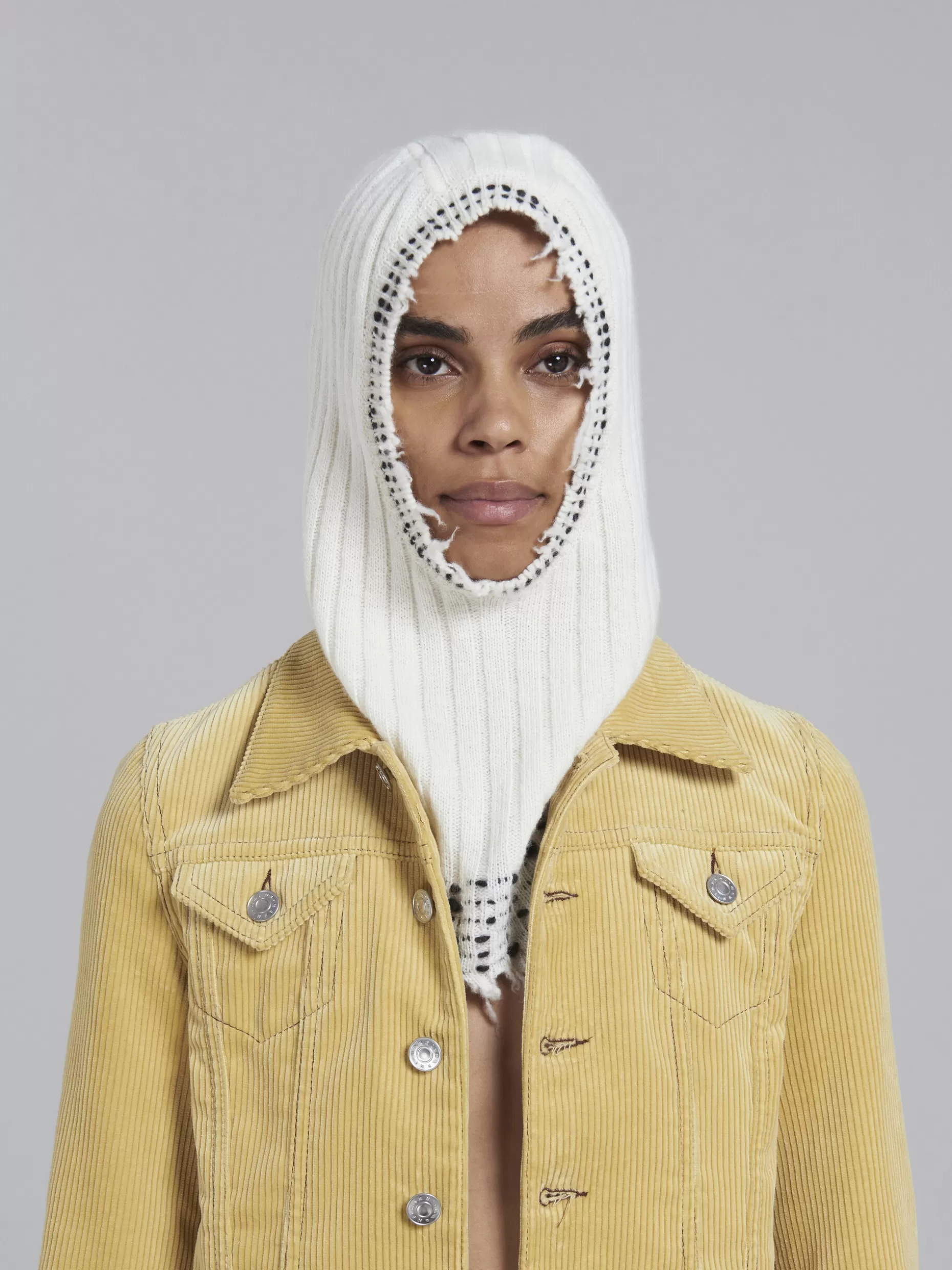 Women Marni White Knitted Balaclava