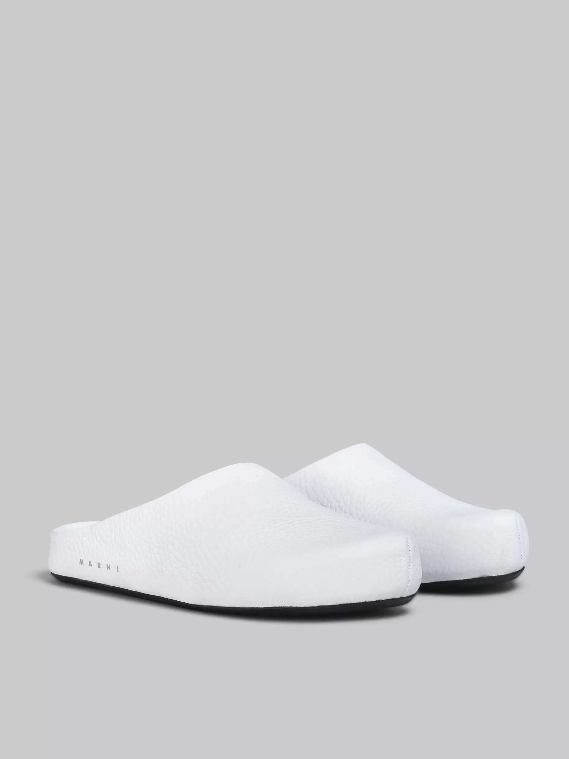 Men Marni White Leather Fussbett Sabot