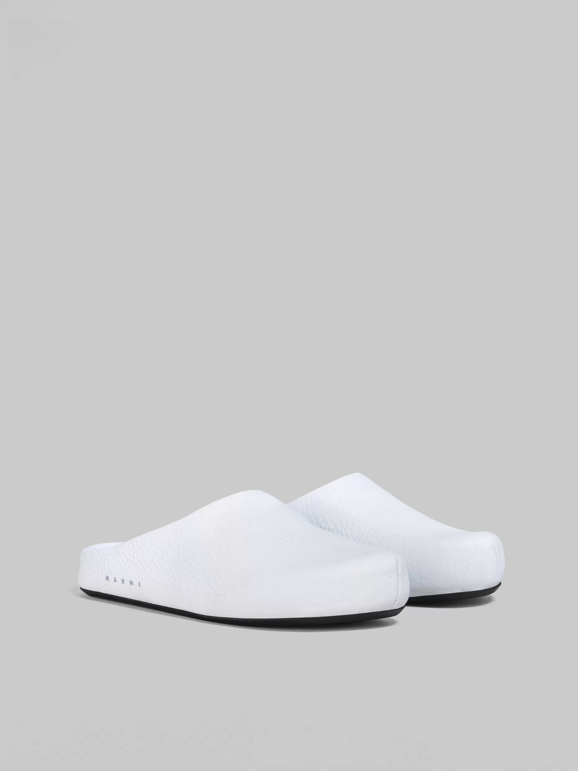 Women Marni White Leather Fussbett Sabot