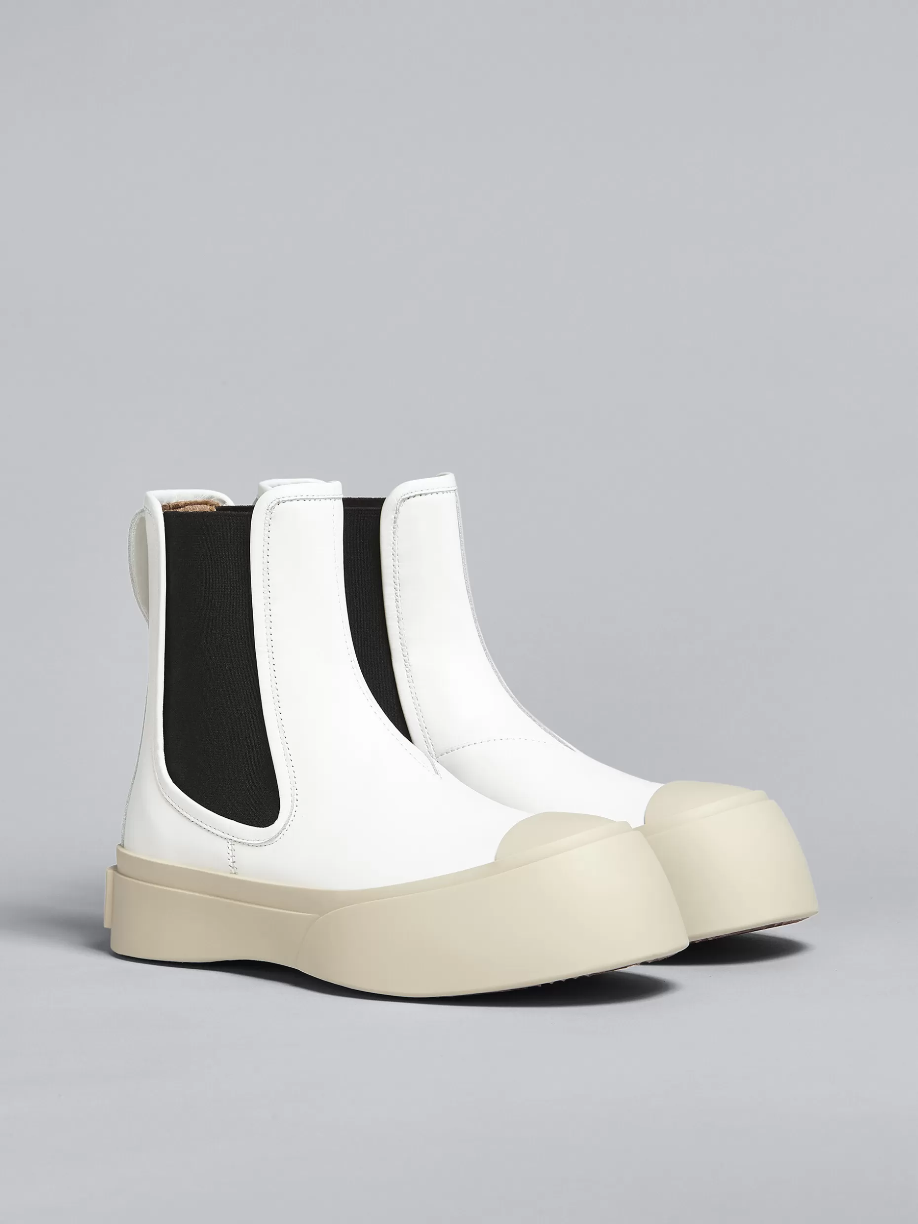 Women Marni White Leather Pablo Chelsea Boot