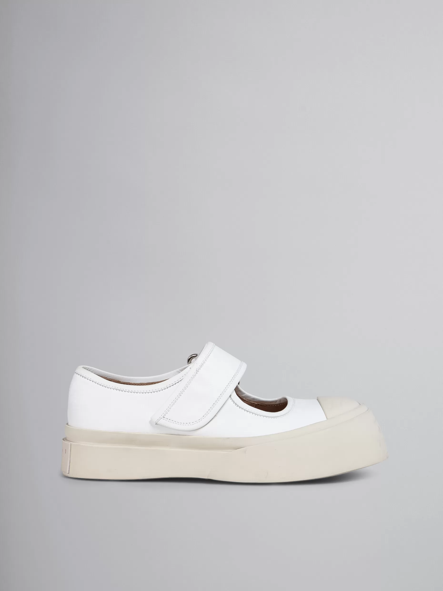 Women Marni White Nappa Leather Mary Jane Sneaker