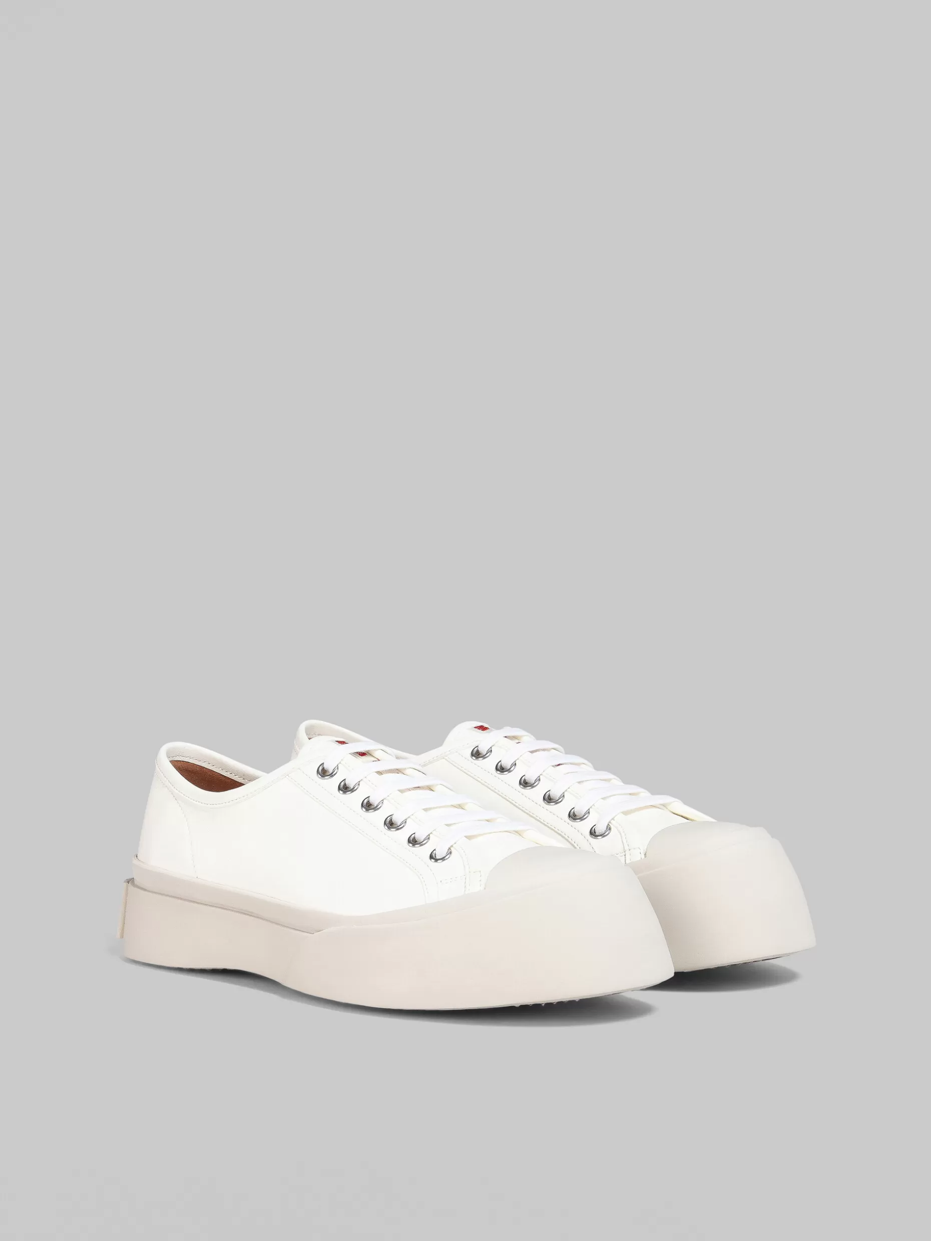 Women Marni White Nappa Leather Pablo Lace-Up Sneaker