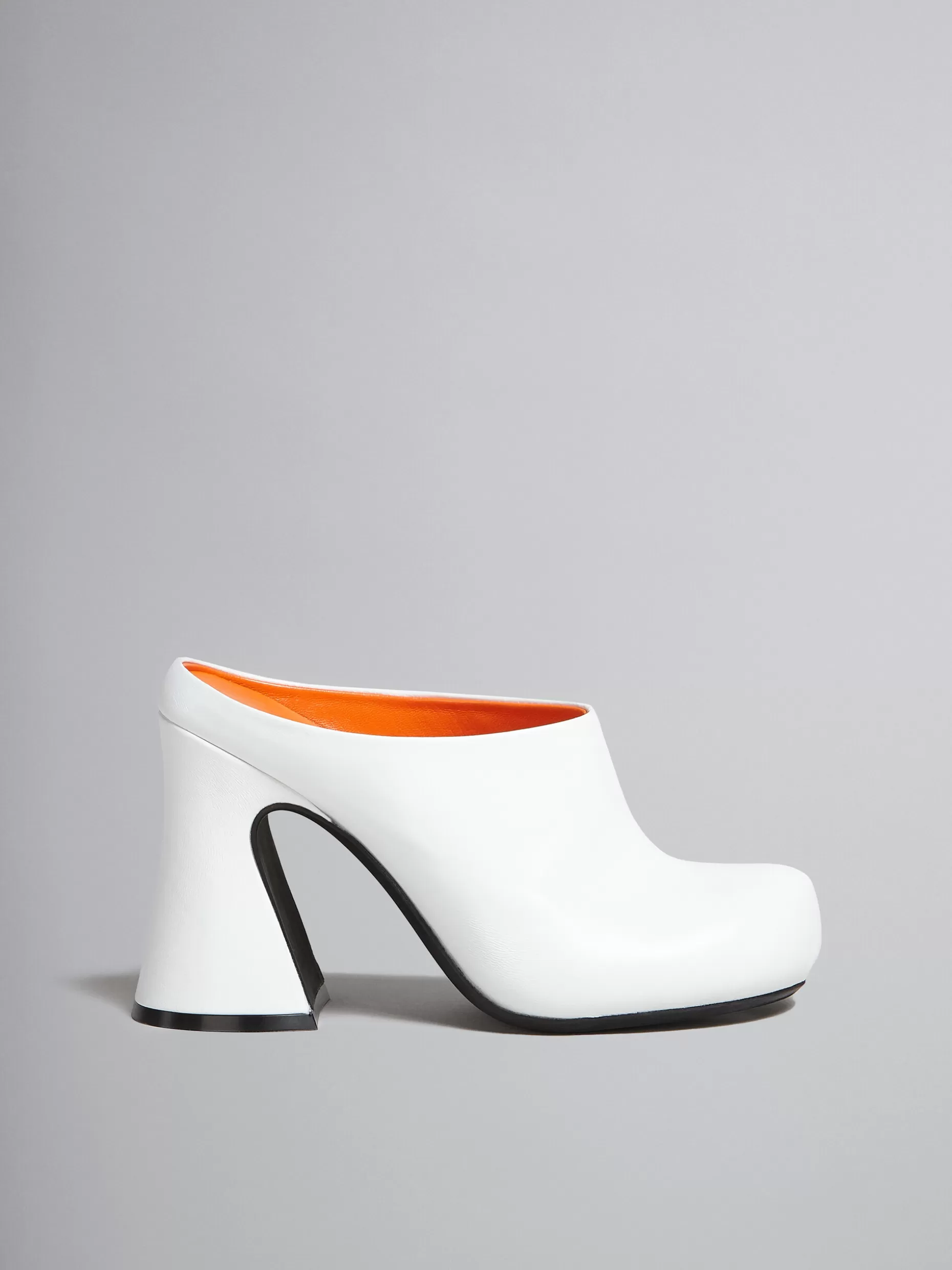 Women Marni White Nappa Leather Sabot