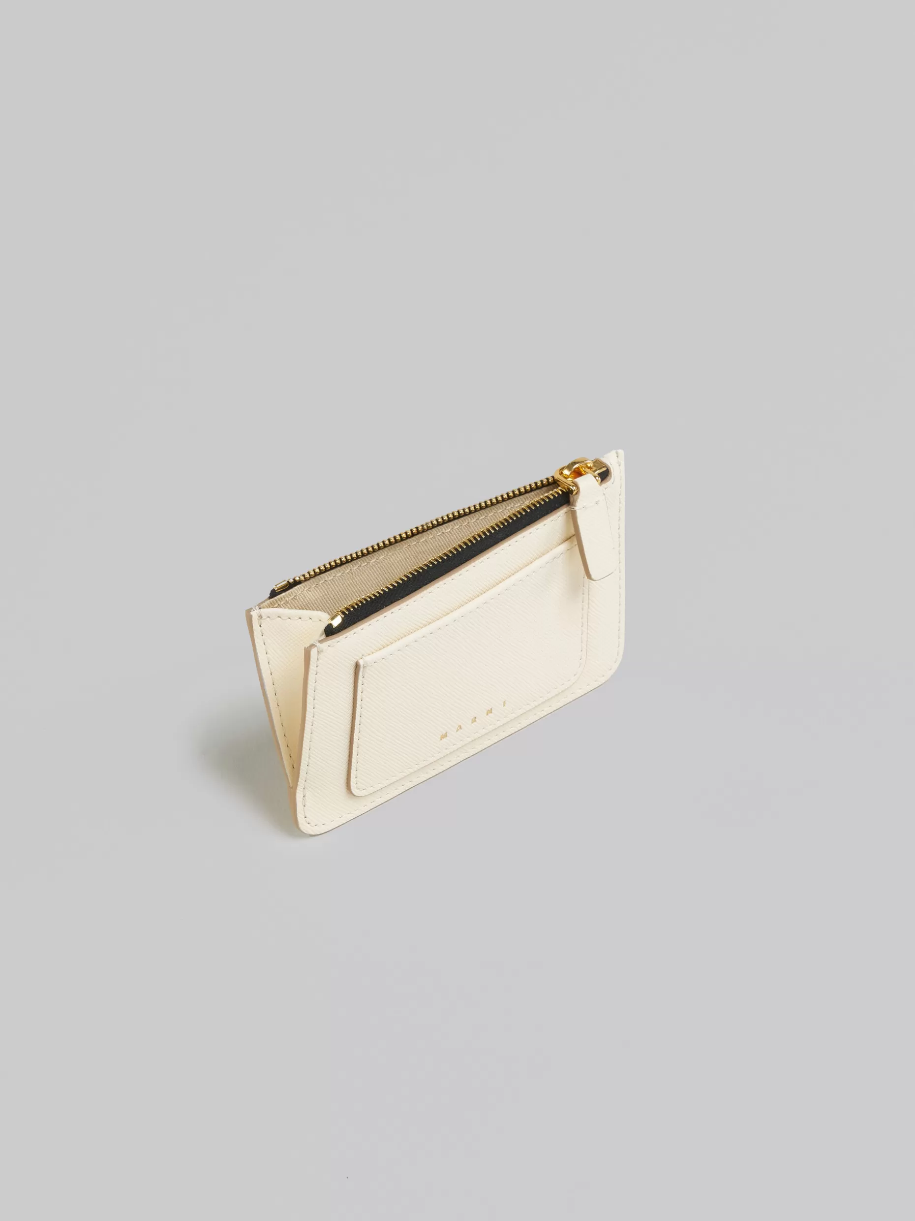 Women Marni White Saffiano Leather Card Case