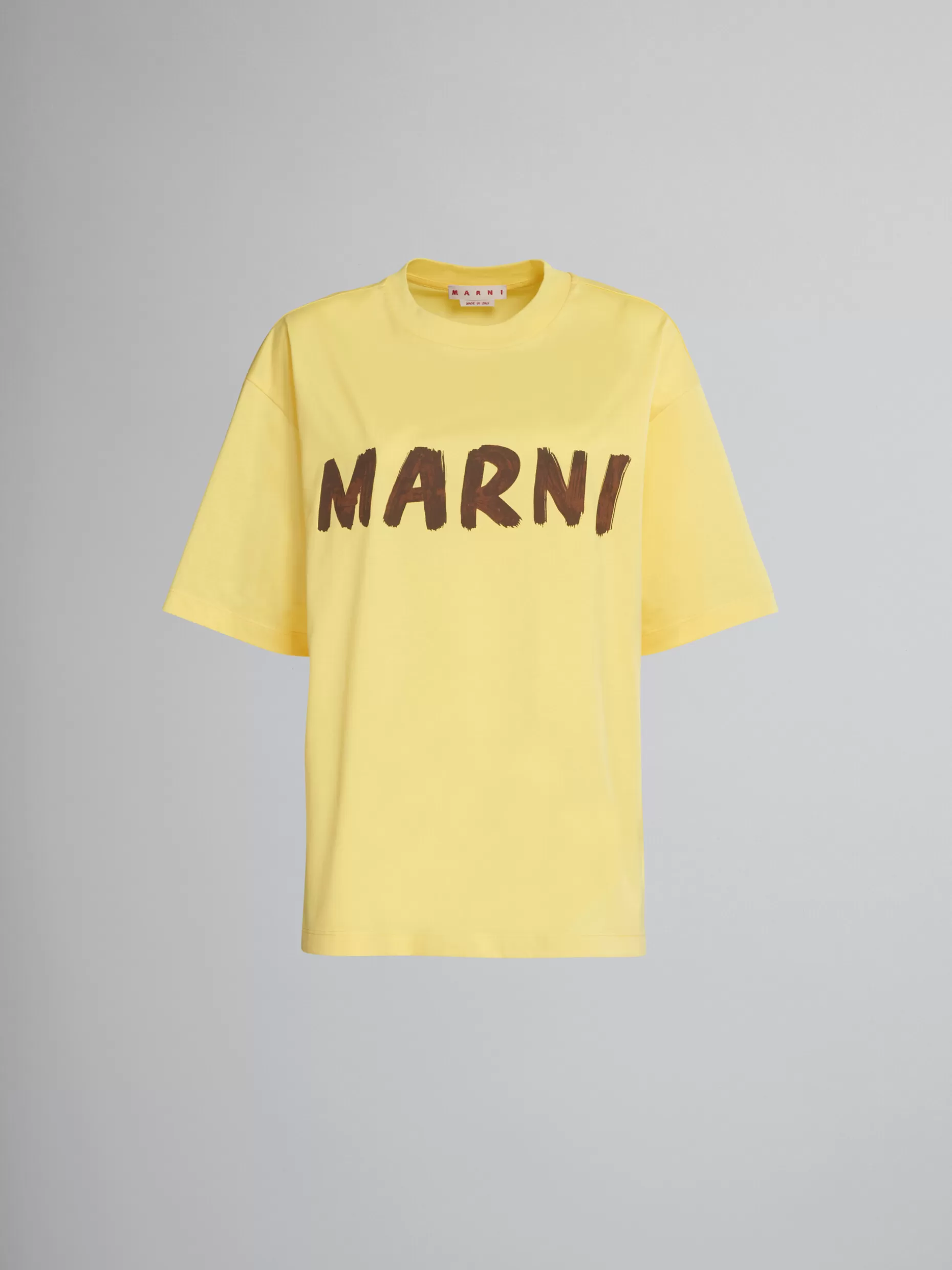 Women Marni Yellow Bio Cotton T-Shirt With Logo