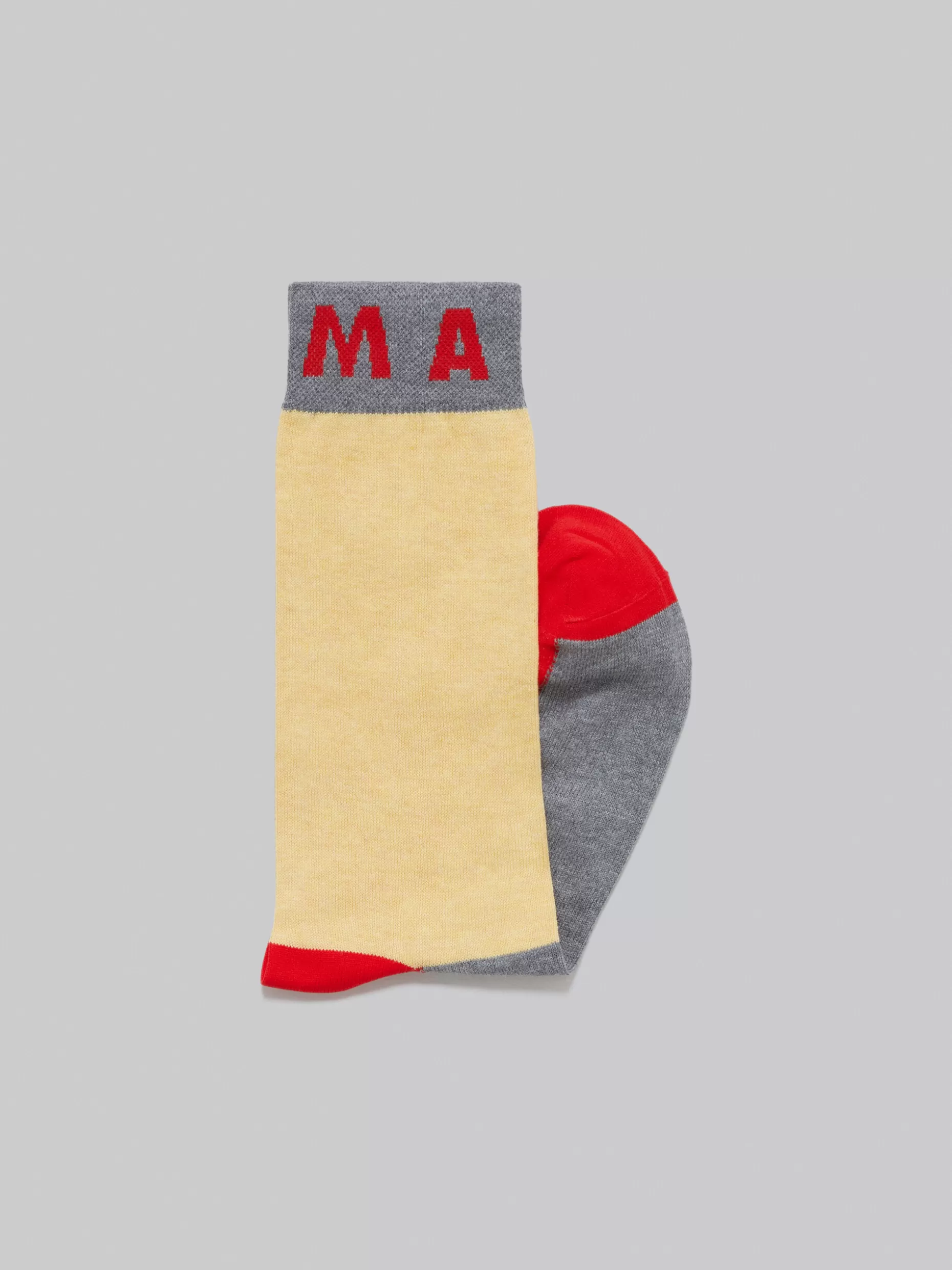 Women Marni Yellow Cotton And Nylon Socks With Colour Blocks