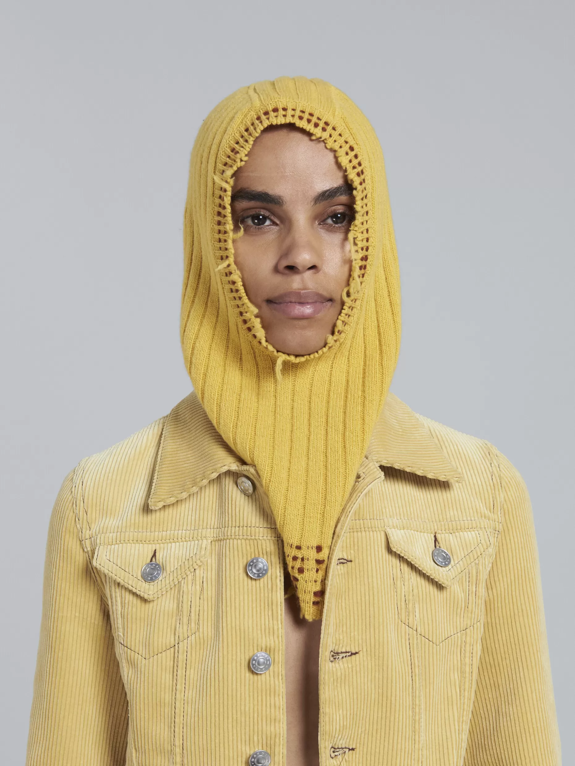 Women Marni Yellow Knitted Balaclava